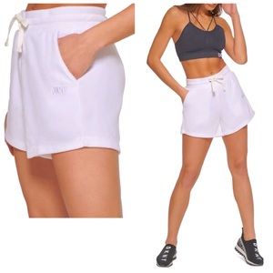 DKNY SPORT Terry Cloth Elastic Waist Cotton Active Gym Shorts NWT
